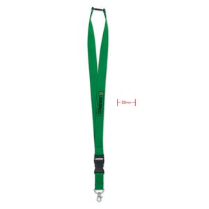GiftRetail MO9661 - WIDE LANY Lanyard 25mm con mosquetón Verde