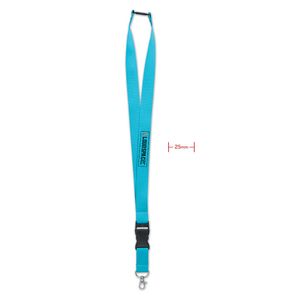 GiftRetail MO9661 - WIDE LANY Lanyard 25mm con mosquetón Turquesa