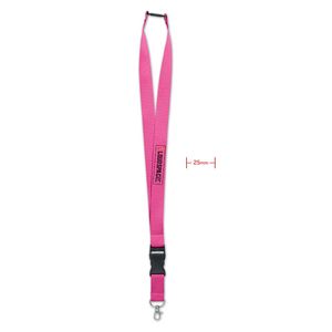 GiftRetail MO9661 - WIDE LANY Lanyard 25mm con mosquetón Fucsia