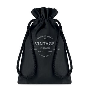 GiftRetail MO9729 - Bolsa pequeña de algodón Negro