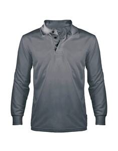 Mustaghata PLAYOFF - Polo activo para hombres mangas largas Gris
