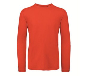 B&C BC070 - Camiseta de manga larga de algodón orgánico para hombre Fire Red