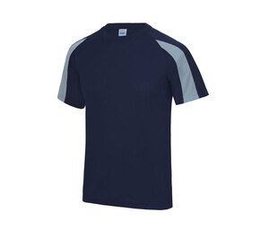 Just Cool JC003 - Camiseta sport contraste Oxford Navy/ Sky Blue
