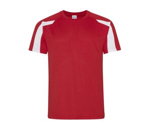 Just Cool JC003 - Camiseta sport contraste Fire Red/ Arctic White