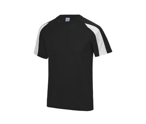 Just Cool JC003 - Camiseta sport contraste Jet Black / Arctic White