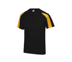 Just Cool JC003 - Camiseta sport contraste Jet Black / Gold