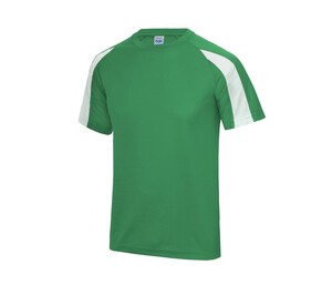 Just Cool JC003 - Camiseta sport contraste Kelly Green / Arctic White