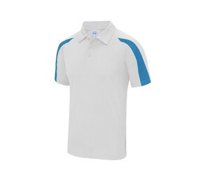 Just Cool JC043 - Polo sport contraste Arctic White / Sapphire Blue