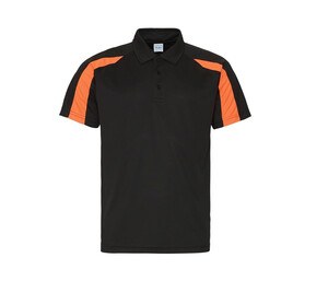 Just Cool JC043 - Polo sport contraste Jet Black / Electric Orange