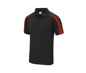 Just Cool JC043 - Polo sport contraste Jet Black / Fire Red