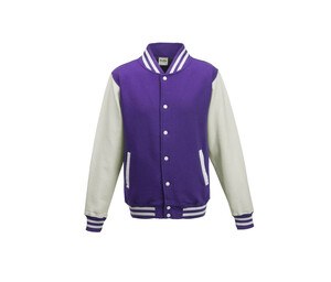 AWDIS JUST HOODS JH043J - Suéter de béisbol niños Purple / White