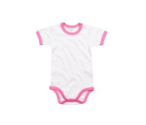 Babybugz BZ019 - Body bebé contraste White / Bubbble Gum Pink