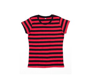 Mantis MT110S - Camiseta mujer rayas Negro / Rojo