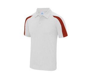 Just Cool JC043 - Polo sport contraste Arctic White / Fire Red
