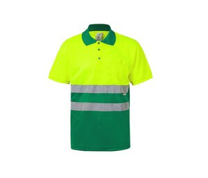 VELILLA VL173 - Camisa polo de dos tono de alta visibilidad de manga corta VL173 Fluo Yellow / Green