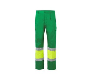 VELILLA VL157 - Pantalón bicolor de alta visibilidad VL157 Fluo Yellow / Green