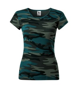Malfini C22 - Camiseta de camuflaje puro damas camouflage petrol