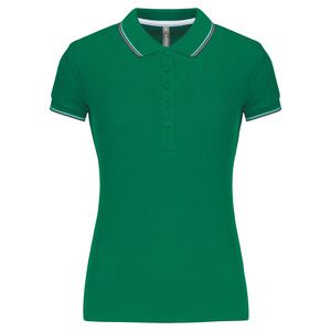 Kariban K251 - POLO PIQUÉ DE MANGA CORTA PARA MUJER Kelly Green / Light Grey / White