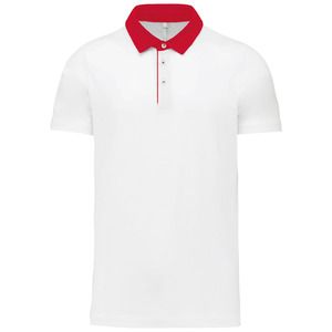 Kariban K260 - Polo jersey bicolor hombre Blanco / Rojo