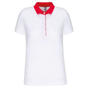 Kariban K261 - Polo jersey bicolor mujer Blanco / Rojo