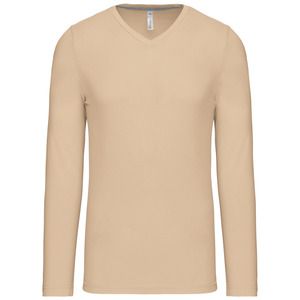 Kariban K358 - CAMISETA DE MANGA LARGA Y CUELLO DE PICO Light Sand