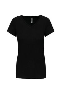 Kariban K3015 - Camiseta con elastán cuello de pico mujer Black