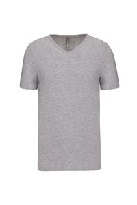 Kariban K3014 - Camiseta con elastán cuello de pico hombre Light Grey Heather
