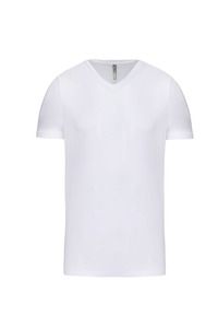 Kariban K3014 - Camiseta con elastán cuello de pico hombre White