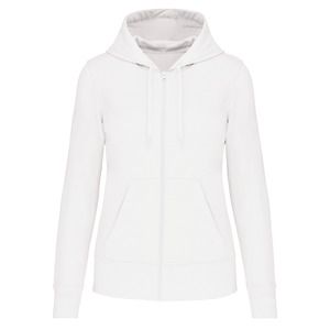 Kariban K4031 - SUDADERA CON CAPUCHA Y CREMALLERA ECORRESPONSABLE MUJER White