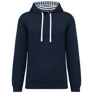 Kariban K4013 - Sudadera con capucha de forro contrastado - Unisex Navy / Mariniere