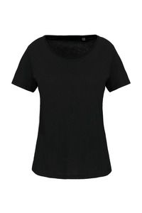 Kariban K399 - Camiseta orgánica con cuello sin costuras y manga corta mujer Black