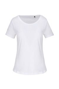 Kariban K399 - Camiseta orgánica con cuello sin costuras y manga corta mujer White