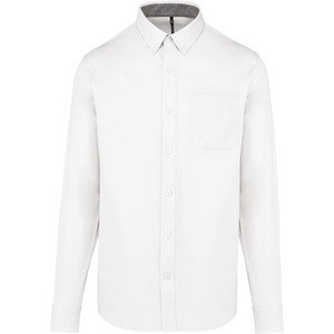 Kariban K586 - Camisa de algodón Nevada de manga larga para hombre White