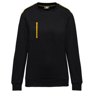 WK. Designed To Work WK403 - Sudadera DayToDay con bolsillo a zip contraste - Unisex Black / Yellow