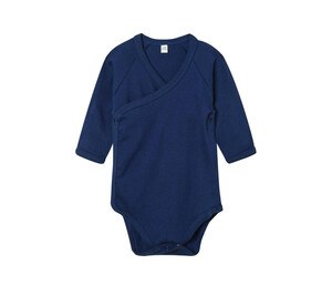 Babybugz BZ060 - Bebé manga larga Kimono Bodysuit Nautical Navy