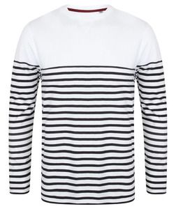 Front Row FR134 - Camiseta Breton manga larga Blanco / Azul marino