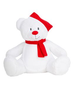 Mumbles MM573 - OSO DE PELUCHE NAVIDEÑO CON CREMALLERA Blanco / Rojo