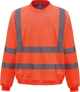 Yoko YHVJ510 - Sudadera alta visibilidad cuello redondo Hi Vis Orange