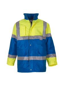 Yoko YHVP303 - Chaqueta Hi-Vis (Alta Visibilidad) colores contrastados Hi Vis Yellow / Royal Blue