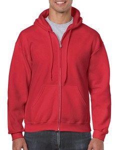 Gildan GIL18600 - Suéter encapuchado con cremallera pesada para él Rojo