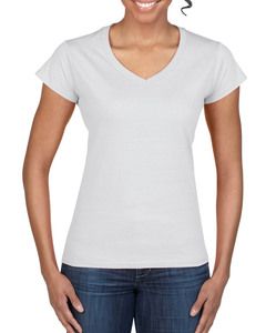 Gildan GIL64V00L - Camiseta V-Cinco Softstyle SS para ella Blanco