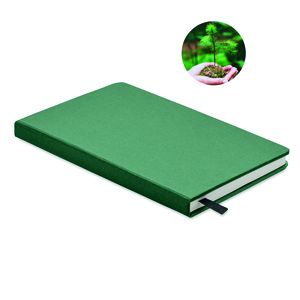 GiftRetail MO6689 - GROW Libreta A5 hojas papel recicl. Verde oscuro