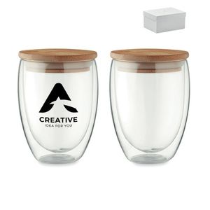 GiftRetail MO6739 - TIRANA SET Juego 2 vasos 350 ml en caja Transparent