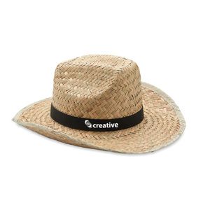 GiftRetail MO6755 - TEXAS Sombrero de vaquero de paja Negro
