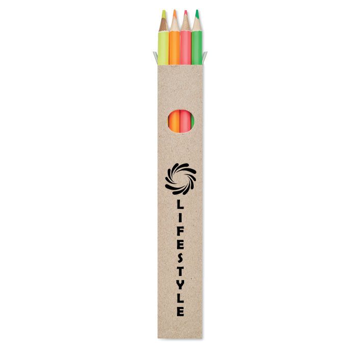 GiftRetail MO6836 - BOWY 4 lápices de colores en caja