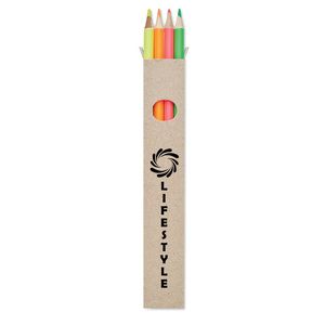 GiftRetail MO6836 - BOWY 4 lápices de colores en caja Multicolor
