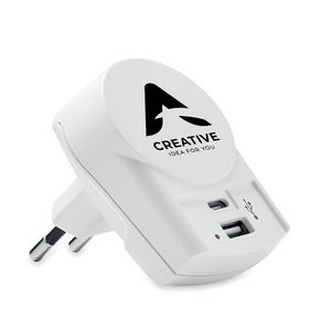 Skross MO6883 - EURO USB CHARGER A/C Cargador USB Skross Euro (AC) Blanco