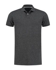 LEMON & SODA LEM3552 - Polo Heather Mix SS Unisex Negro jaspeado