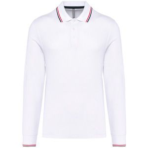 Kariban K280 - Polo piqué manga larga hombre White / Navy / Red