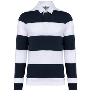 Kariban K285 - Polo a rayas manga larga unisex Navy / White Stripes